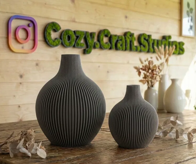 Bình hoa Zen gân sọc (Ribbed Zen Vase) - Decor Japandi tối giản - Image 5