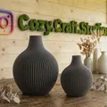Bình hoa Zen gân sọc (Ribbed Zen Vase) - Decor Japandi tối giản - Thumbnail 5