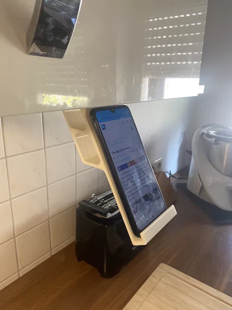 Küchenhelfer Smartphone – Giá đỡ điện thoại cho tủ bếp treo - Image 1