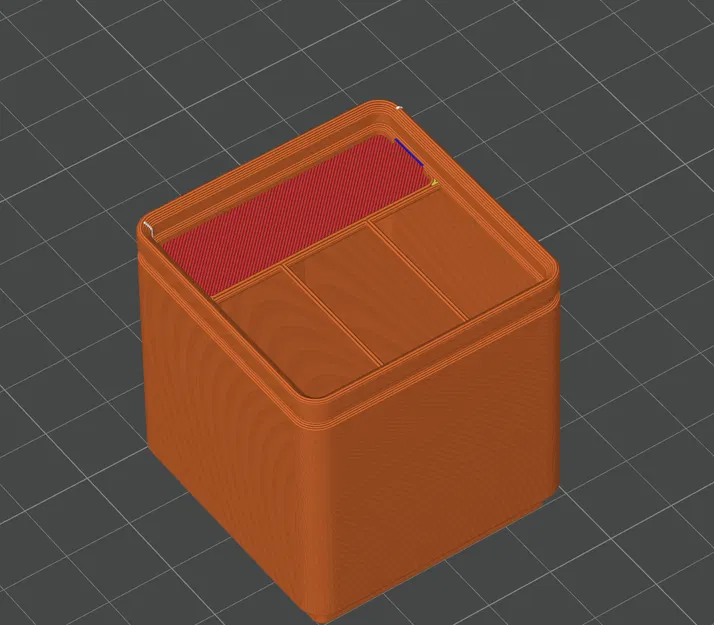 Hộp Gridfinity 1x1 vách ngăn 3 ngăn kèm khe nhãn in được - Image 1