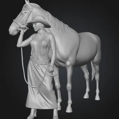 Cô cao bồi cùng ngựa