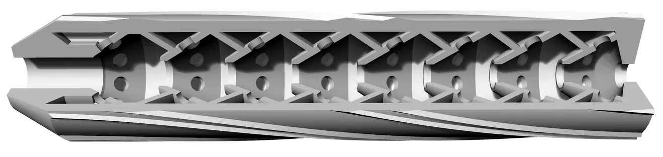 Mẫu Silencer .22 (Suppressor) – Bản In Nguyên Khối & Cross Section - Image 2