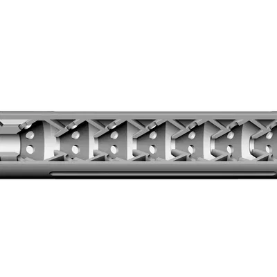 Mẫu Silencer .22 (Suppressor) – Bản In Nguyên Khối & Cross Section