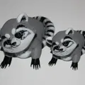 Raccoon / Waschbär (Tối ưu in 4 màu) - Thumbnail 1