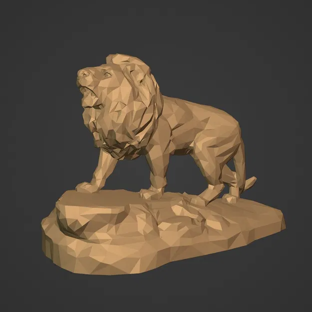 Mô hình in 3D tượng Sư Tử Polygonal (sẵn sàng in) - Image 2