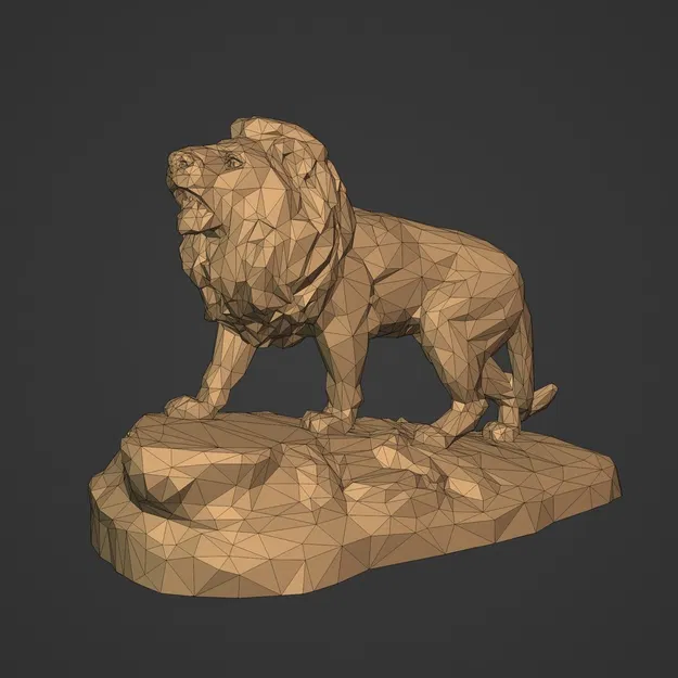 Mô hình in 3D tượng Sư Tử Polygonal (sẵn sàng in) - Image 4