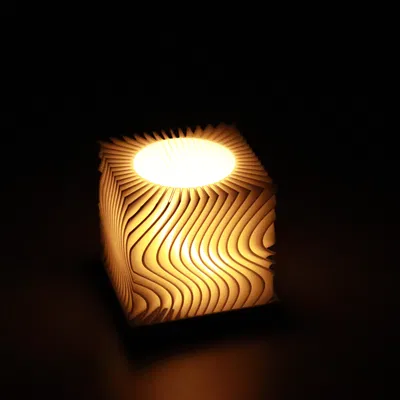 Đế nến Tealight Lập Phương Gợn Sóng (Wavy Cubic Tealight Holder)