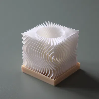 Đế nến Tealight Lập Phương Gợn Sóng (Wavy Cubic Tealight Holder)