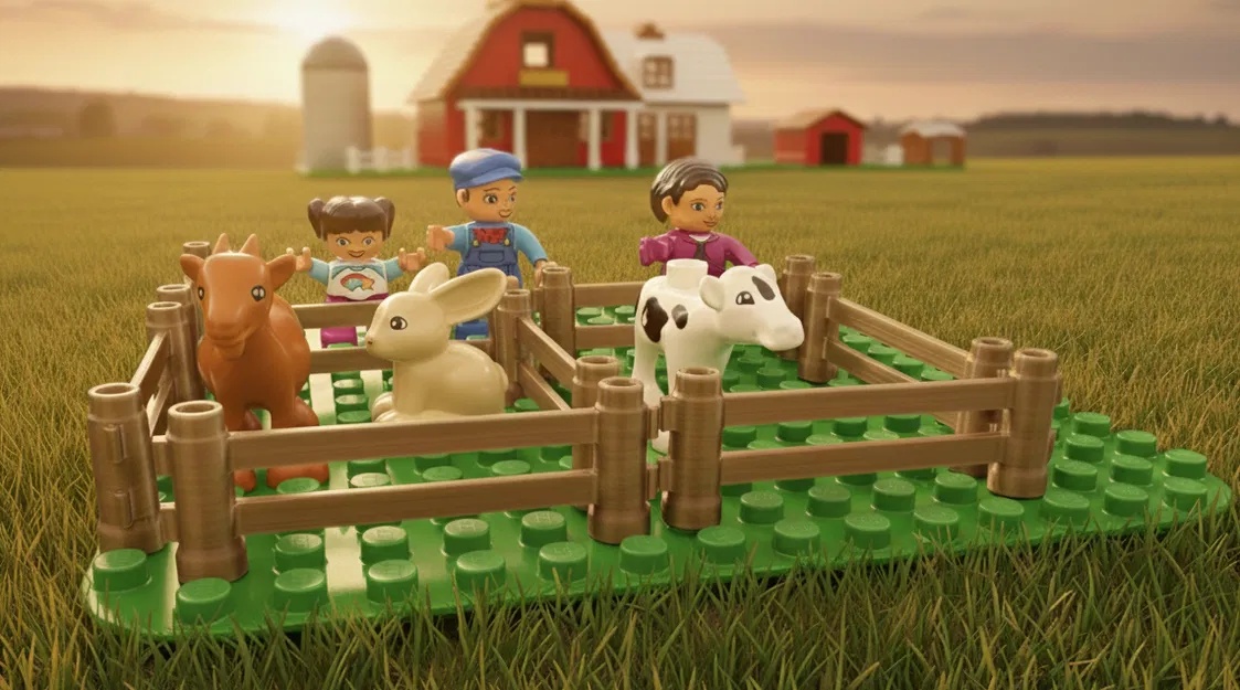 Hàng rào tương thích LEGO Duplo (rộng 6 chấm) - Image 1