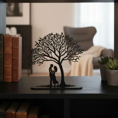 Trang trí Valentine: Cặp đôi dưới gốc cây – 2 phiên bản