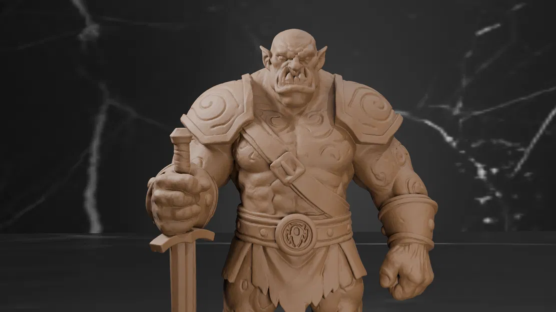 Orc Warrior - Swordsman - Fantasy Mini (Chiến binh Orc cầm kiếm) - Image 2