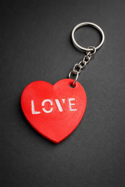 Móc khóa trái tim LOVE – Charm Valentine dễ thương in 3D - Image 1