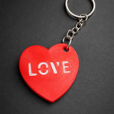 Móc khóa trái tim LOVE – Charm Valentine dễ thương in 3D