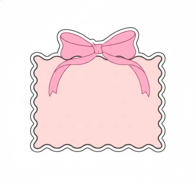 Khuôn Cắt Bánh Quy Hình Nơ Trên Bảng (Bow Plaque Cookie Cutter) - Image 1