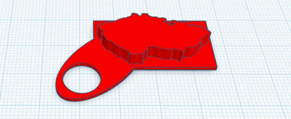 Móc khóa bản đồ Cộng hòa Séc (Czech map keychain) - Image 3