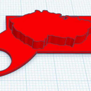 Móc khóa bản đồ Cộng hòa Séc (Czech map keychain)