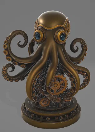 Tượng Bạch Tuộc Steampunk - Image 1