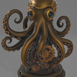 Tượng Bạch Tuộc Steampunk