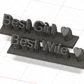Mô hình biển hiệu "Best Girl" và "Best Wife" đính kèm trái tim - Thumbnail 1