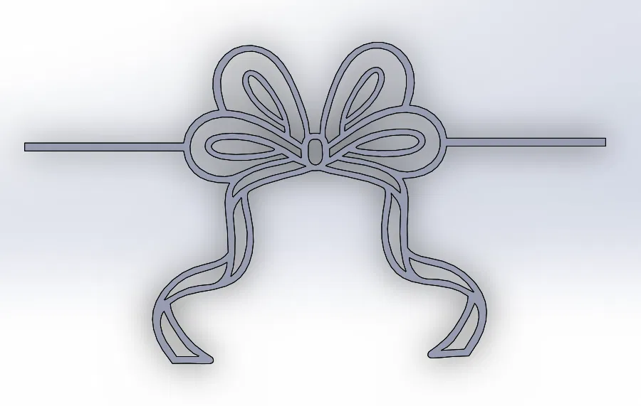 Khuôn tô (Stencil) Nơ Đối Xứng (Bow Stencil) - Image 1