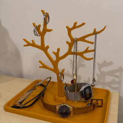 Remix Giá treo nhẫn dạng cây & khay trang sức kèm đế hình chữ nhật