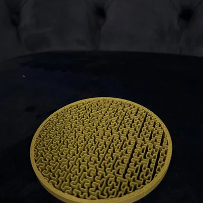 Miếng lót ly 3D hoa văn mê cung Tetris La Mã (Roman Tetris Maze Patterned 3d Coaster)