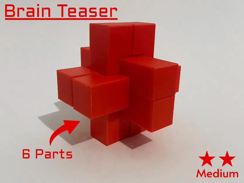 Burr Puzzle 6 Mảnh – Độ Khó Trung Bình - Image 1