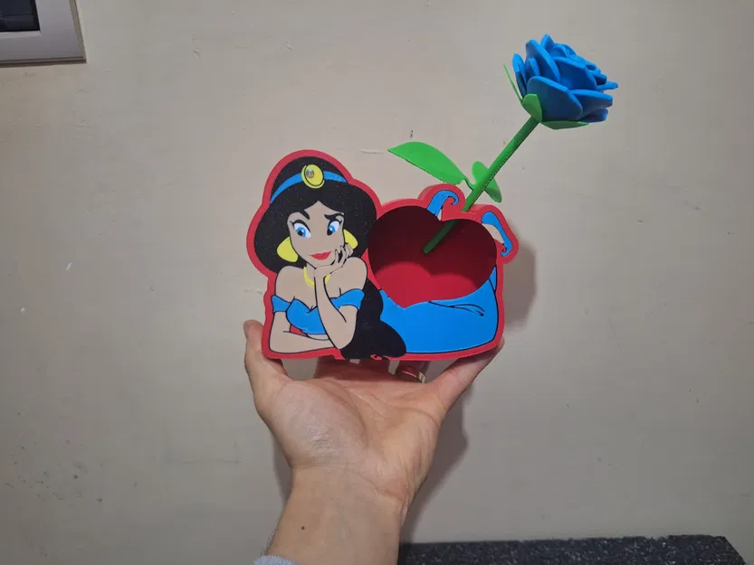 Hộp quà Valentine Jasmine - Khung ảnh trái tim & Ống cắm hoa hồng - Image 2