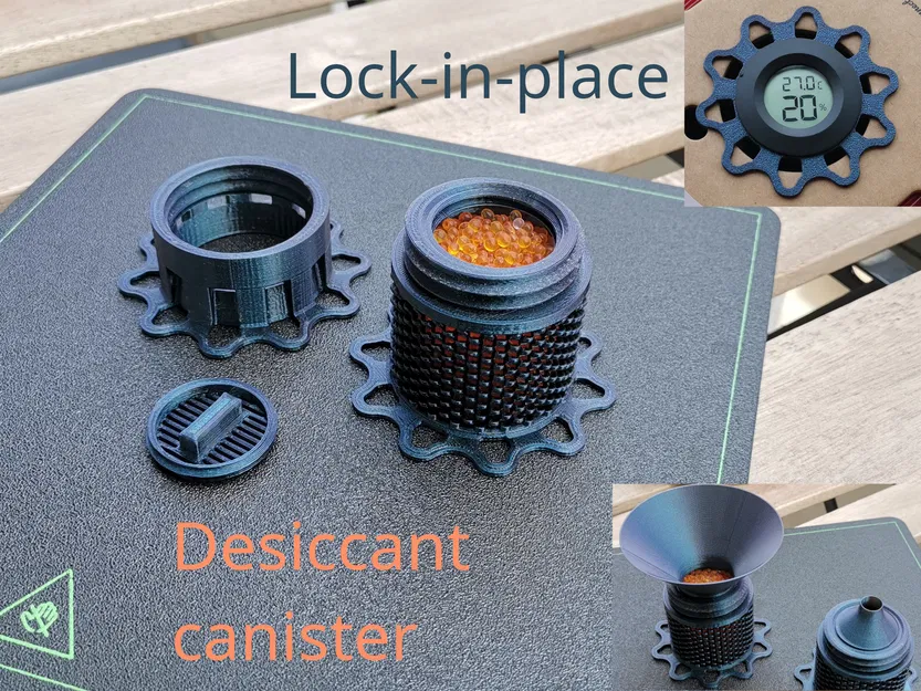 Hộp silica gel trong lòng spool có khoá cố định, tuỳ chọn hygrometer - Image 1