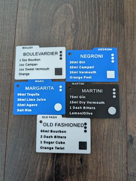 Thẻ Công Thức Cocktail - Tùy Chỉnh (3D Printable) - Image 2