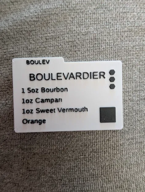 Thẻ Công Thức Cocktail - Tùy Chỉnh (3D Printable) - Image 4