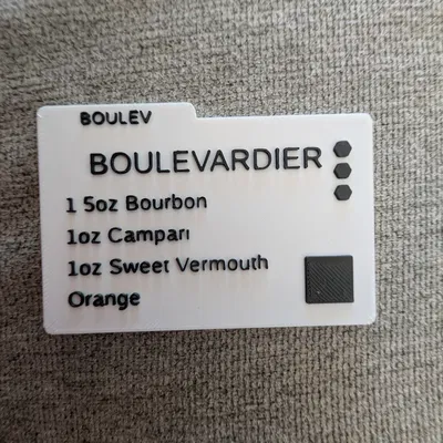 Thẻ Công Thức Cocktail - Tùy Chỉnh (3D Printable)