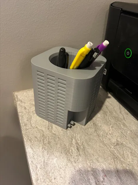 Giá cắm bút mô phỏng dàn nóng AC (HVAC) – AC condenser unit pen holder - Image 2