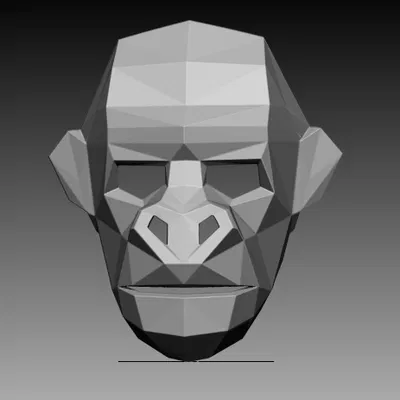 Mặt nạ Khỉ Lowpoly