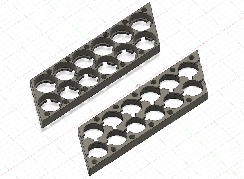 Giá đỡ 12x pin 21700 có khe đi dây - Image 1