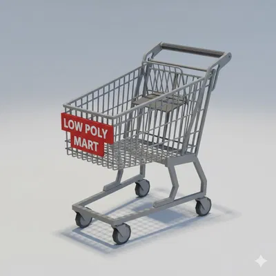 Xe đẩy mua sắm Low Poly