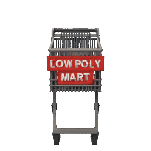 Xe đẩy mua sắm Low Poly - Thumbnail 2