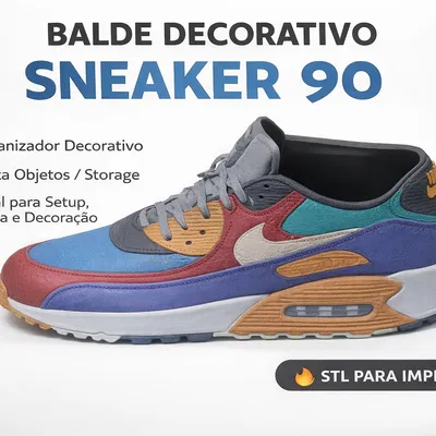 Sneaker 90 – Balde Decorativo Organizer (Hộp trang trí kiêm organizer)