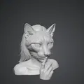 Tượng Bán Thân Kitsune Thì Thầm (In 3D Chi Tiết Cao) - Thumbnail 2