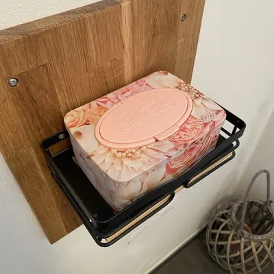 Insert tối giản giữ hộp khăn ướt cho khay treo tường (WC-Papier-Box Halter)