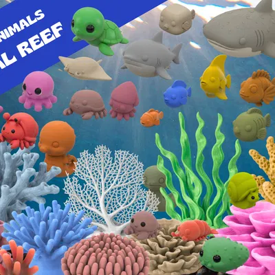 Cute Mini Animals - Coral Reef (Bộ sinh vật biển mini dễ thương)