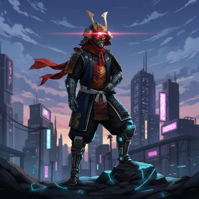Tượng Samurai Cyborg