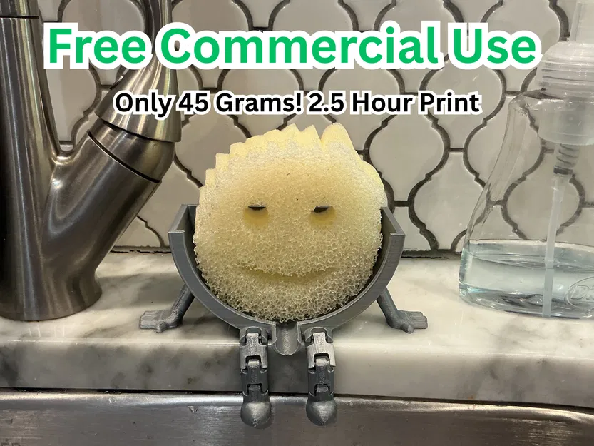 Giá để Scrub Daddy gác bồn rửa dạng khớp, có lỗ thoát nước - Image 1