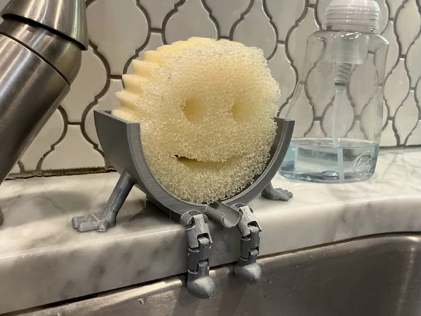 Giá để Scrub Daddy gác bồn rửa dạng khớp, có lỗ thoát nước - Image 2