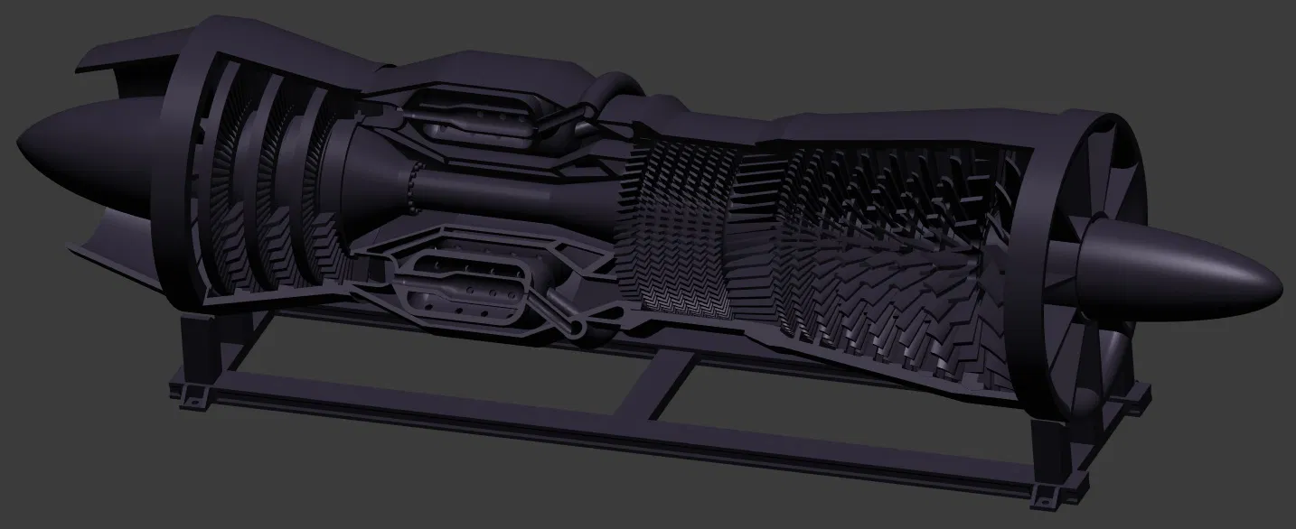 Động cơ J57 Turbojet kèm bệ đỡ (J57 turbojet Engine and stand) - Image 2