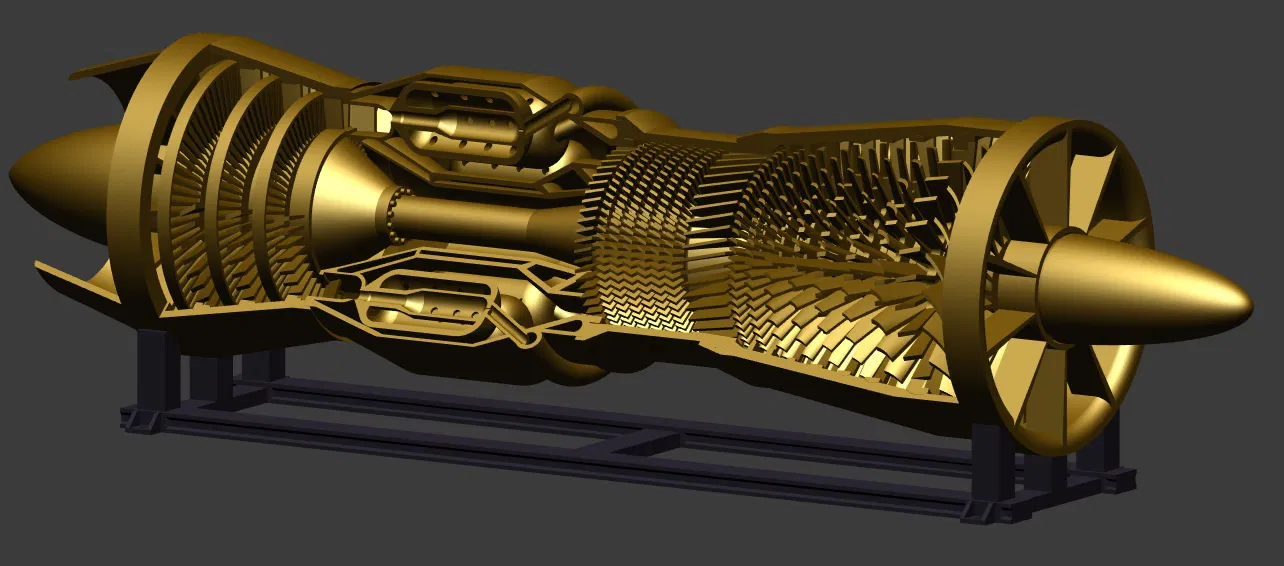 Động cơ J57 Turbojet kèm bệ đỡ (J57 turbojet Engine and stand) - Image 3