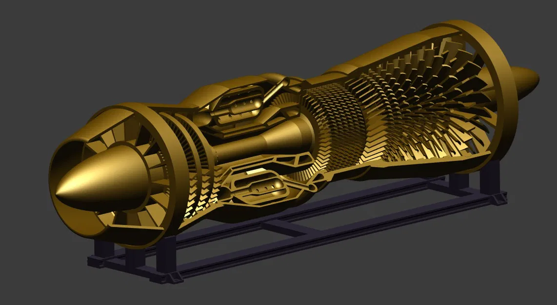 Động cơ J57 Turbojet kèm bệ đỡ (J57 turbojet Engine and stand) - Image 4