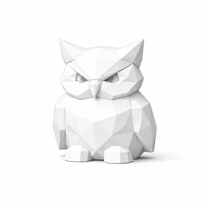 Bộ Thú Low Poly – Cáo, Cú, Voi & Chim Cánh Cụt | In 3D Dễ