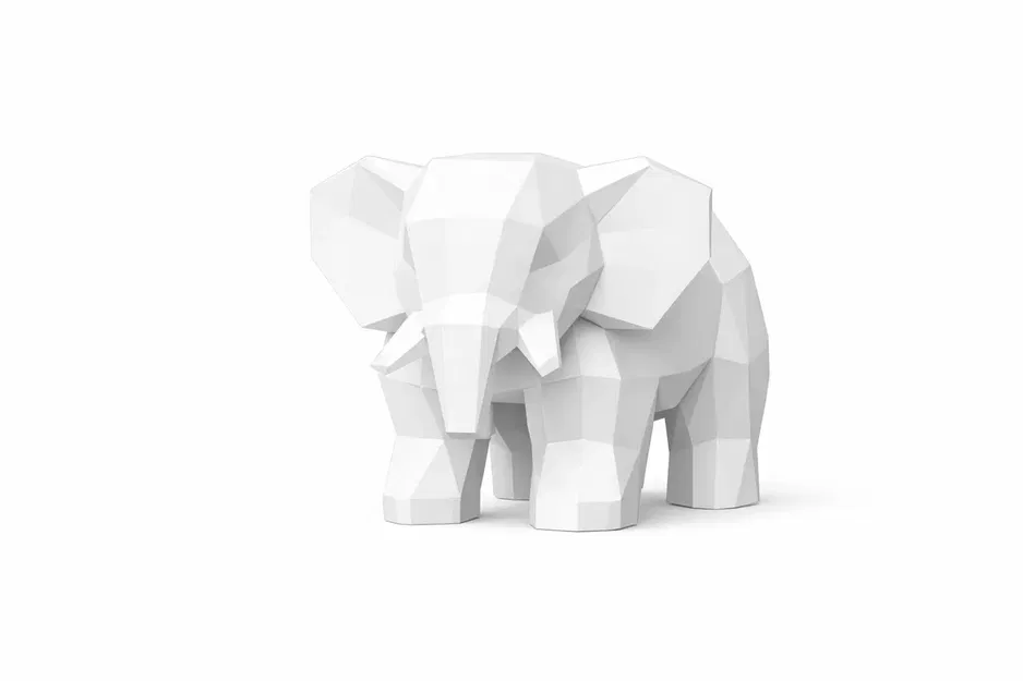 Bộ Thú Low Poly – Cáo, Cú, Voi & Chim Cánh Cụt | In 3D Dễ - Image 6