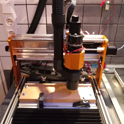 Adapter hút bụi cho 3018 (spindle 500W) chỉnh cao, nắp nam châm